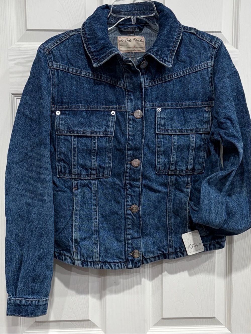 Free People Women's Small We the Free Jade Denim Jean Jacket NWT Pockets - Picture 1 of 10